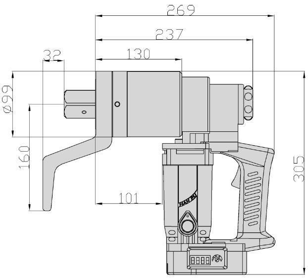 1000nm 2500nm Electric Torque Wrench Digital Display High Precision