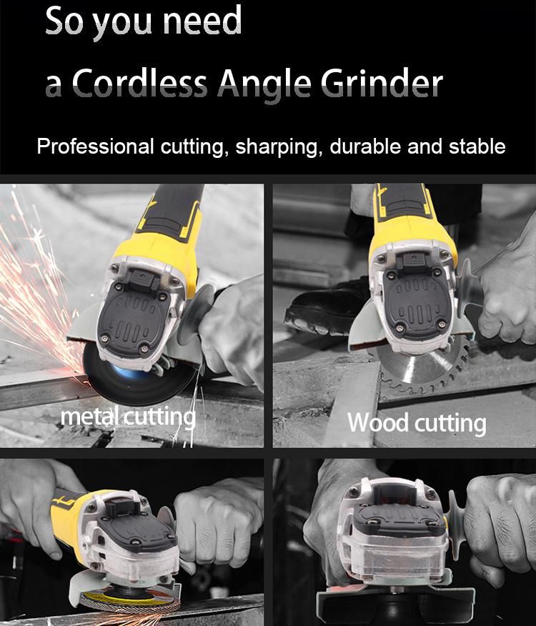 7 Speeds Cordless Angle Grinder 125mm for Grinding and Cutting