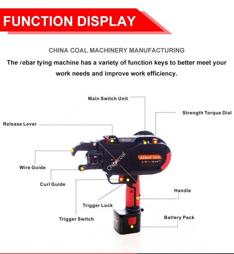 Js-37t Battery Powered Electric Automatic Steel Rebar Tying Machine