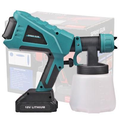 18V 450W Battery Powered 1000ml HVLP Cordless Paint Sprayer Gun