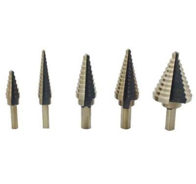 5PCS HSS Large Hole Titanium Cone Step Drill Bit