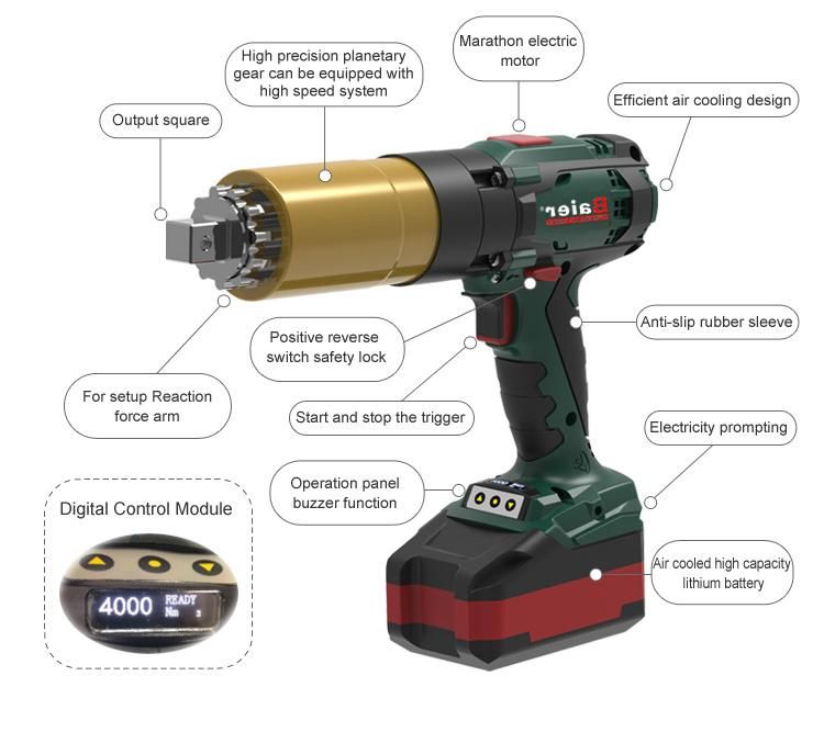 Electrical Wrench Torque Wrench Fast Speed Tightenning Loosing High Effecience 3000nm 4000nm Hytorc Plarad Rad Electric Wrench