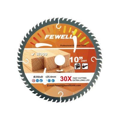 High Quality 9inch 250*60t*25.4mm Exporting Tct Saw Blade for Wood Cutting