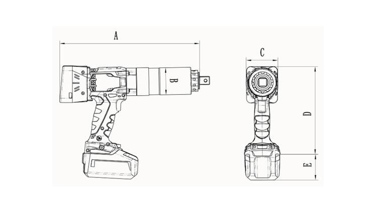 New Straight Type Digital Control Electric Torque Socket Wrench 2000nm Railway Bolt Cordless Torque Wrench