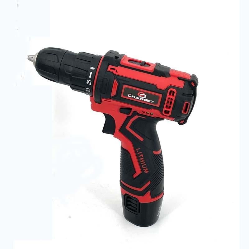 Cg-2001 Red Double Speed 12V 16.8V 21V Li-on Lithium Battery Professional Manufacturer Hand Rechargeable Forward and Reverse Impact Cordless Drill