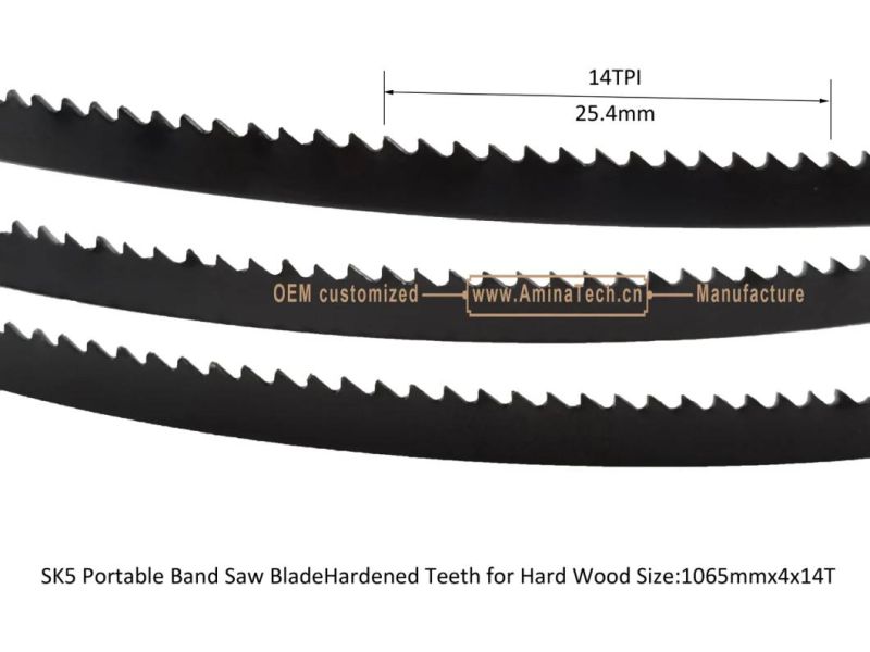 SK5 Portable Band Saw Blade Hardened Teeth for Hard Wood Size:1065mmx4x14T