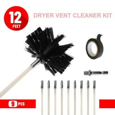 Electric Drill Pipe Brush 12/3.66m Rod Dryer Flue Brush Cleaning Electric Brush