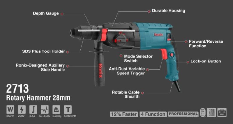 Ronx in Stock Model 2713 Electric Power Tools Impact Rotary Jack Hammer Drill