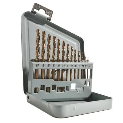 13PCS HSS Cobalt Twist Drill Bit Set Straight Shank Iron Box for Stainless Steel/Aluminium/Inox