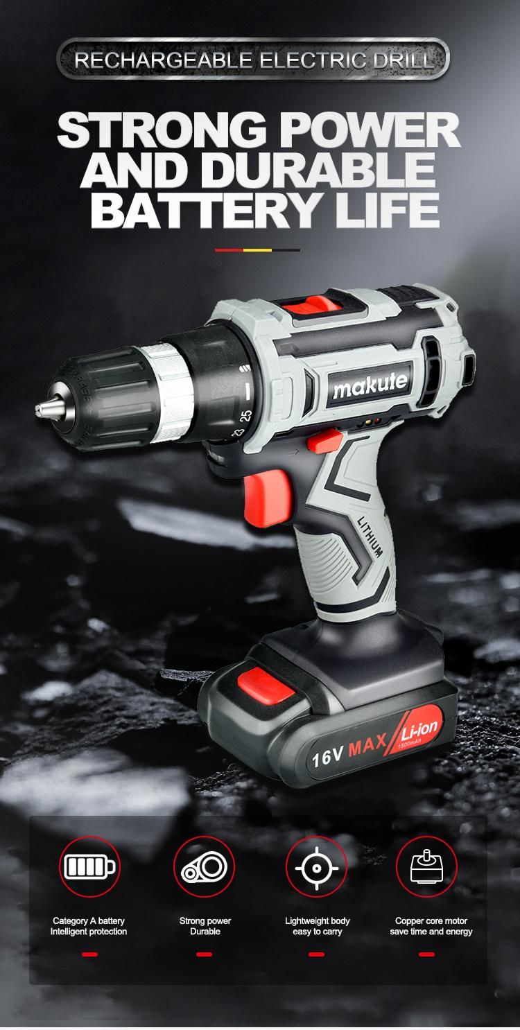 Makute 30n. M Professional Cordless Drill with Impact Function 20V Li-ion