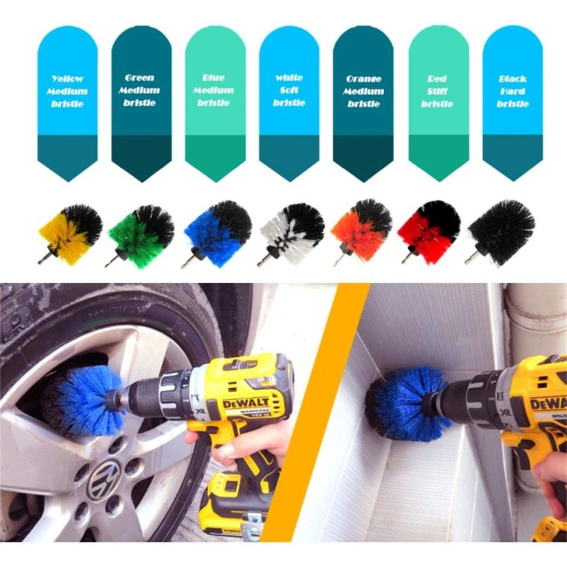 Electric Cleaning Brush 4 Pieces Set 2/3.5/4/5 Inch Kitchen Floor Gap Red Drill Brush Head in Stock dB0717