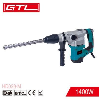 Power Impact Drill 1400W 40mm SDS Max Rotary Hammer Drill for Drilling and Chiseling