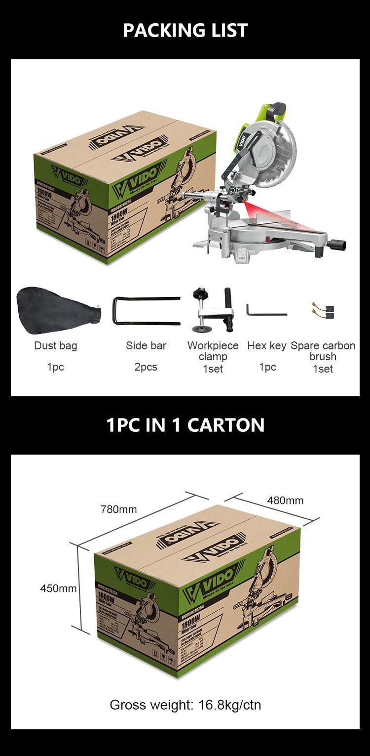 Vido High Performance Brand Portable Sliding Compound Miter Saw