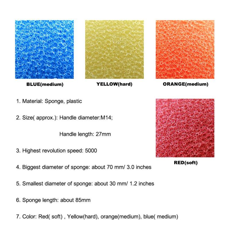 Cross-Border Supply 70mm Red Chamfered Cone Car Polishing Sponge Car Wheel Cleaning Car Wash Sponge Brush