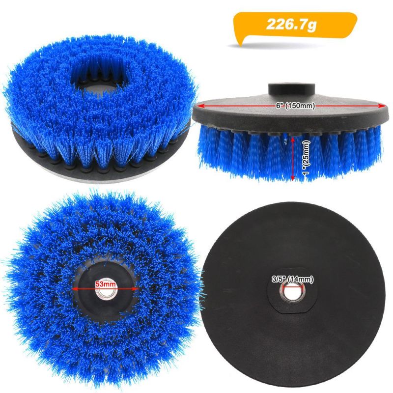 Electric Cleaning Brush 6 Inch Hollow Rodless M14-2 Blue Electric Cleaning Brush Head