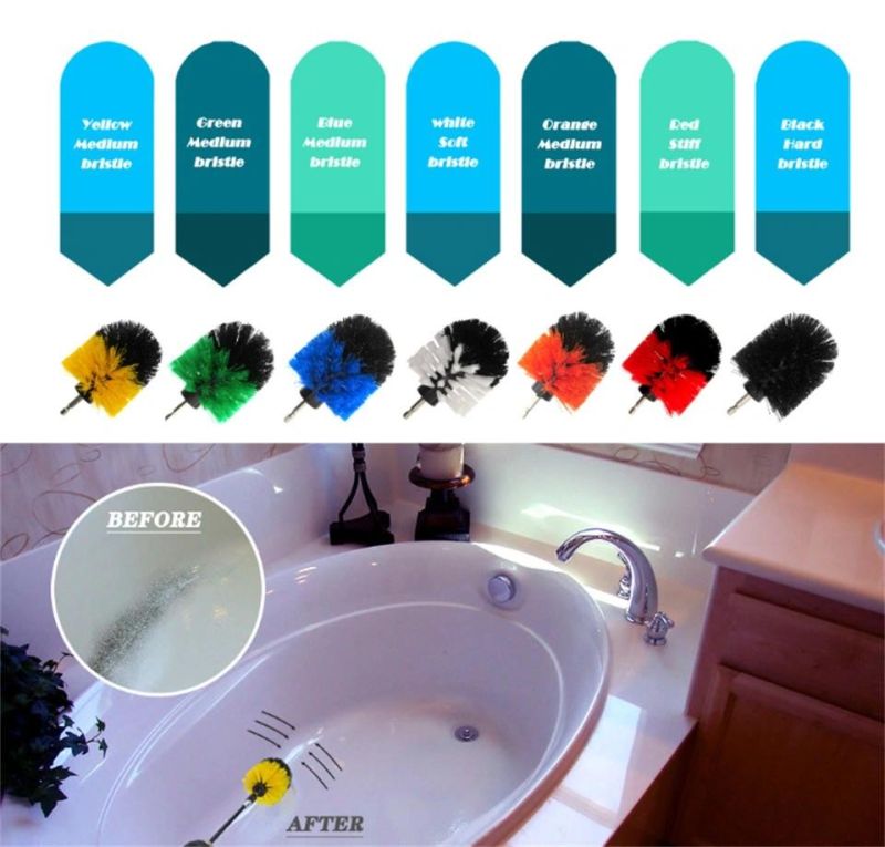 Electric Cleaning Brush 4 Pieces Set 2/3.5/4/5 Inch Kitchen Floor Gap Red Drill Brush Head in Stock dB0717