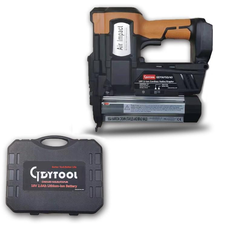 18V Battery Cordless F50 Nailer and 9040 Stapler Gdy-Af5040m