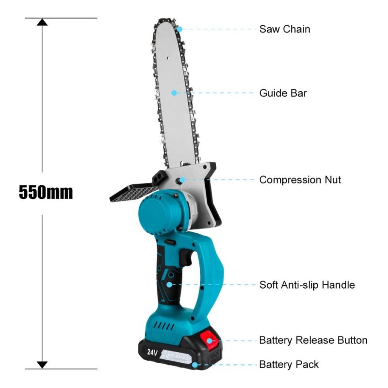 21V Best Selling Cordless Lithium Battery Electric Chain Saw for Cutting Wood TM-Lt21V404A