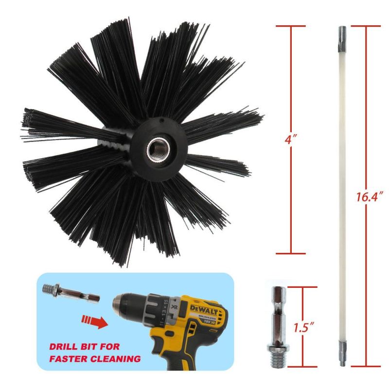 Electric Drill Pipe Brush 30/9.14m Rod Dryer Flue Brush Cleaning Electric Brush