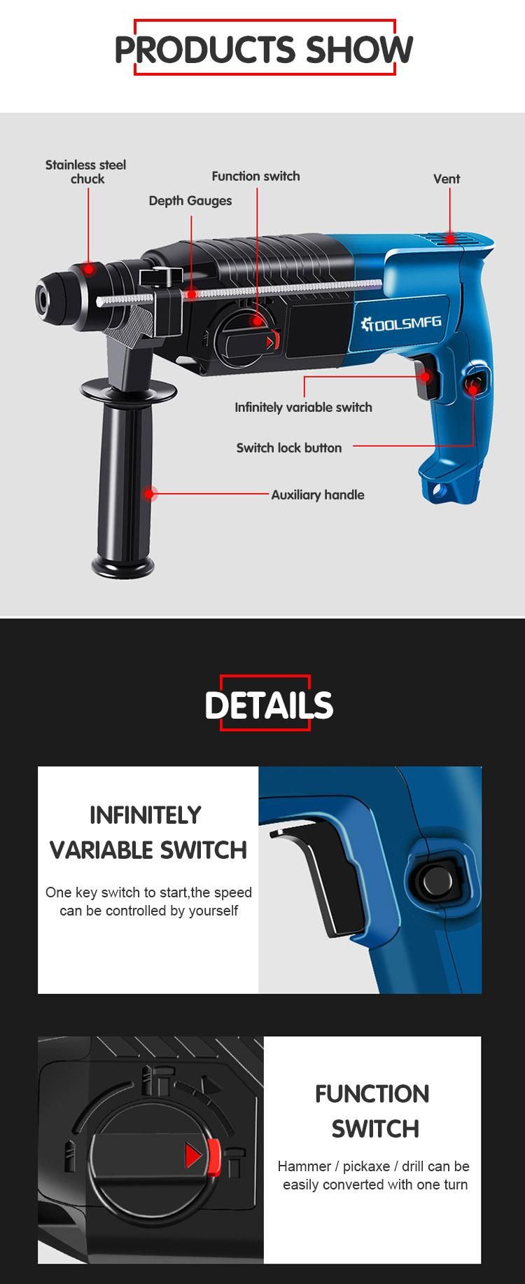 Toolsmfg 24mm Electric Power SDS Rotary Hammer Manufacturers