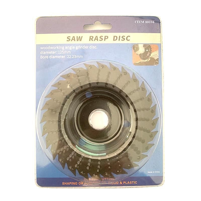 Hot-Selling 5inch Wood Rasp Saw Rotary Disc Bore Woodworking Grinding Wheel for Angle Grinder
