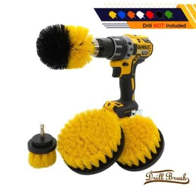 Electric Cleaning Brush 4 Pieces Set 2/3.5/4/5 Inches Car Beauty Yellow Drill Brush Head in Stock dB0720