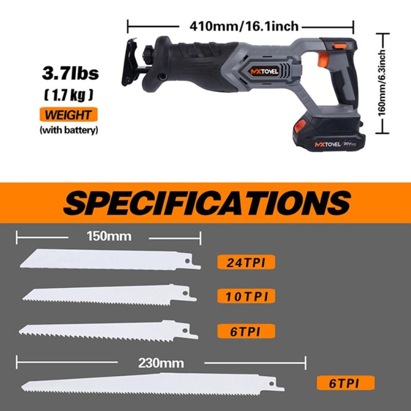Wholesale Mxtovel 20V Lithium Battery Power Professional Reciprocating Saw Cordless