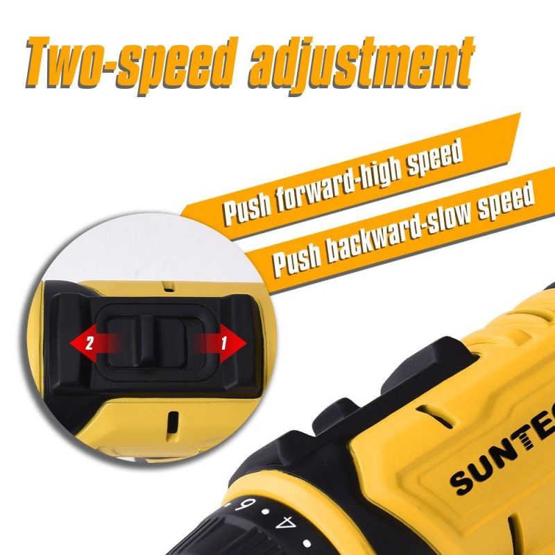 Suntec Hot Sale 20V Cordless Drill Dual Speed Power Drill Portable Power Hammer Drill