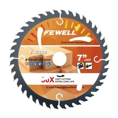 7inch 180*40t*25.4mm Tct Circular Saw Blade for Cutting Wood