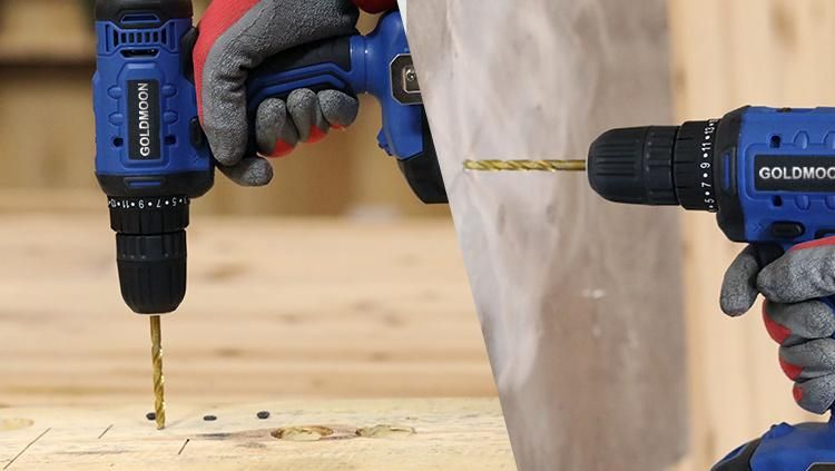 Goldmoon 20V Cordless Lithium Hot Sale Goldmoon 13mm Double Dual Speed Drill