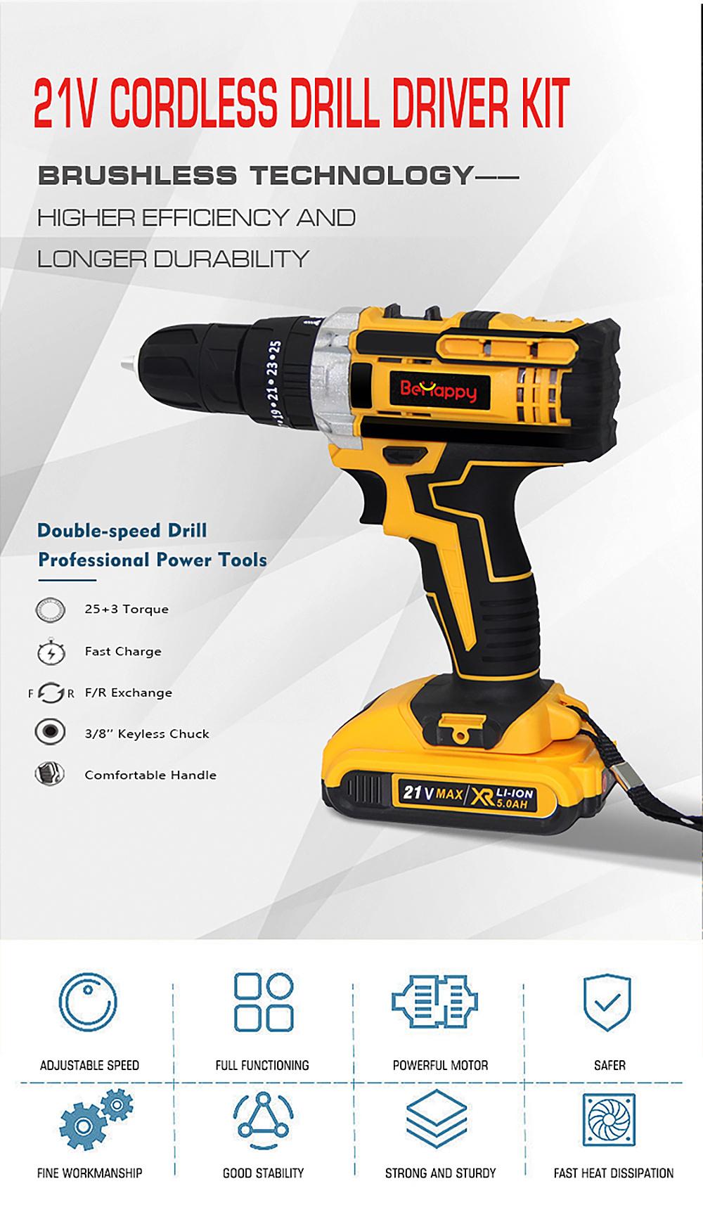 Multifunctional Power Tool Cordless Impact Drill with High Quality for Sale