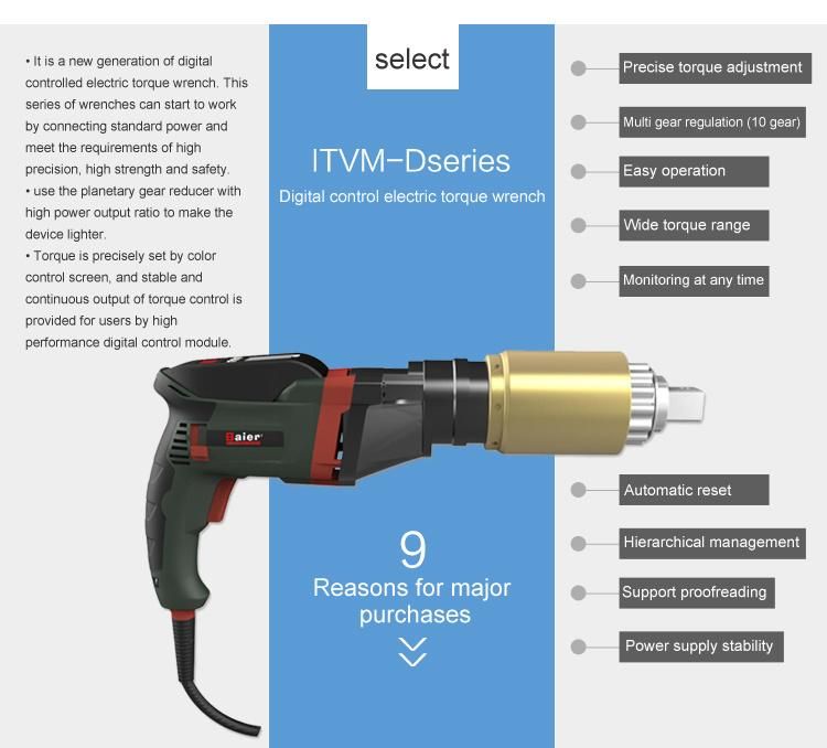 Electric Torque Wrench Bolting Tools Vertical Type Precision Digital Display Electric Torque Wrench Bolting Fast Speed Dynamatic Torque