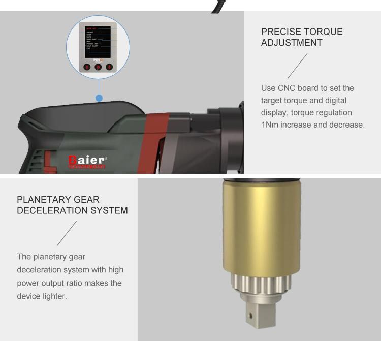 Digital Display Electric Wrench Angle Big Torque Boting Tool Fast Speed 3000nm