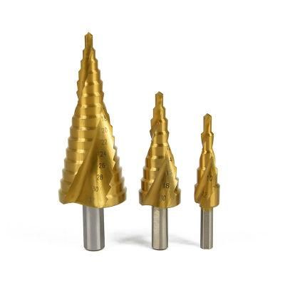 2 Spiral Flutes Tin Coating 3 PC Step Drill Set for 4-12mm 4-20mm 4-32mm