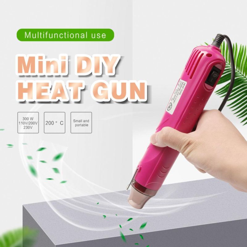 21332 110V 220V Mini Handheld Hot Air Gun Heat Gun 300W Portable Heat Gun for DIY Craft Embossing