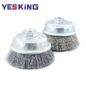 Circular Flat Crimped Steel Wire End Radial Brush for Polishing