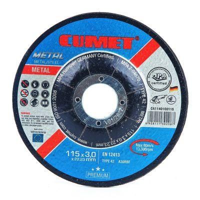Cumet 4.5&prime; &prime; Cutting Wheel for Metal (115X3.0X22.2mm) Abrasive with MPa Certificate