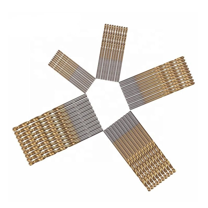 50PCS HSS Twist Drill 1.0/1.5/2.0/2.5/3.0mm Titanium Coated Drill Woodworking Hand Tools Drill Bit Set Straight Shank Electric Drill Bit