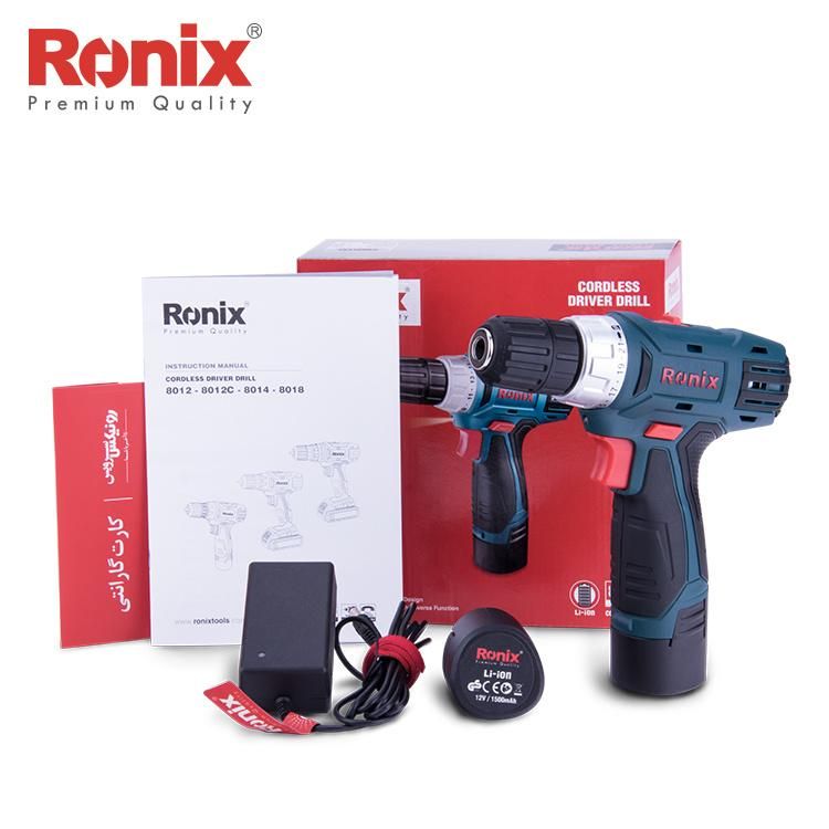 Ronix 8012 12V 21n. M Brushless Drilling Machine Li-ion Battery 1kg Electric Cordless Drill Driver