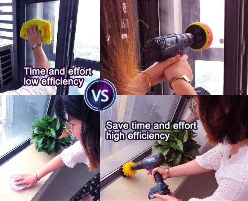 Electric Drill Brush 3-Piece Set 2 Inch 3.5 Inch 4 Inch Red Cleaning Brush Head dB0727