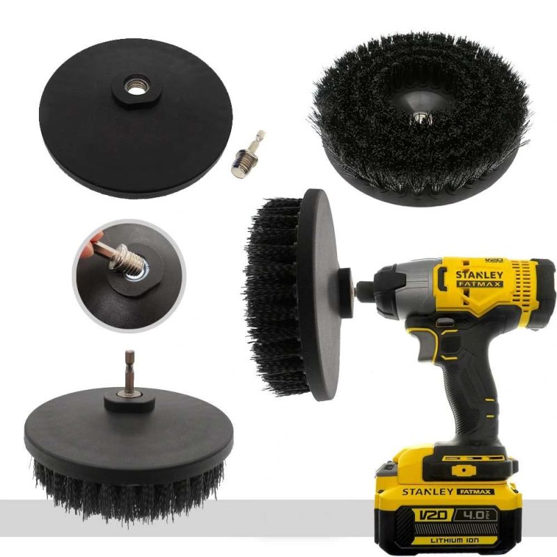 Electric Cleaning Brush 6 Inch Hollow Rodless M14-2 Black Electric Cleaning Brush Head