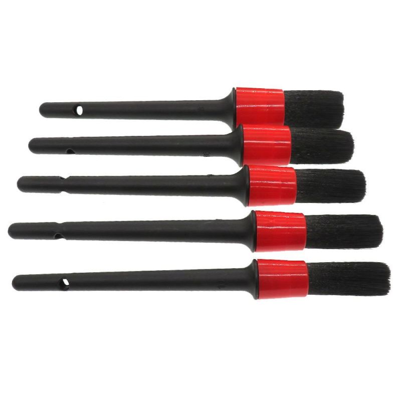 Cross-Border Supply Black Cleaning Brush 5-Piece Set Detail Brush Full Brush OPP Bag Car Interior Dust Cleaning Brush