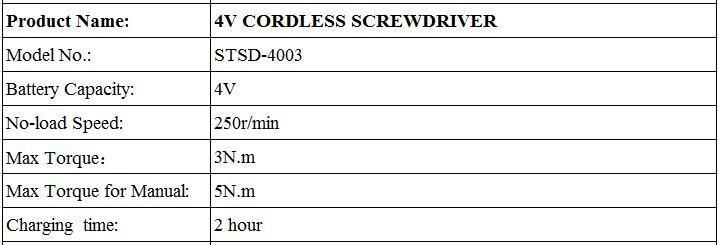 High Quality Mini Cordless Simple Torgue Cordless Screwdriver