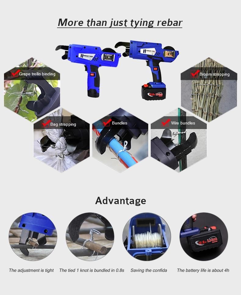 Rebar Tying Tool up to #5 X #6 with 21ga Wire Rebar Tying Machine