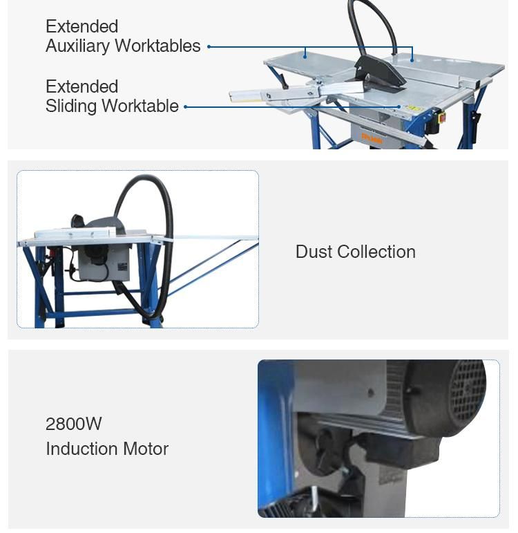 Professional 240V 2.8kw 315mm Wood Table Saw with Miter Gauge for Woodwooking