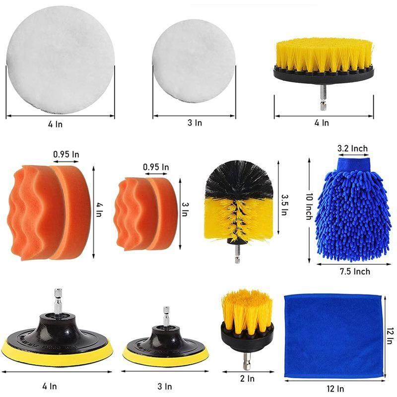 Cross-Border Supply Car Beauty Cleaning Tool 27 Sets of Polished Waxing Sponge PP Wire Drill Brush Head Spot