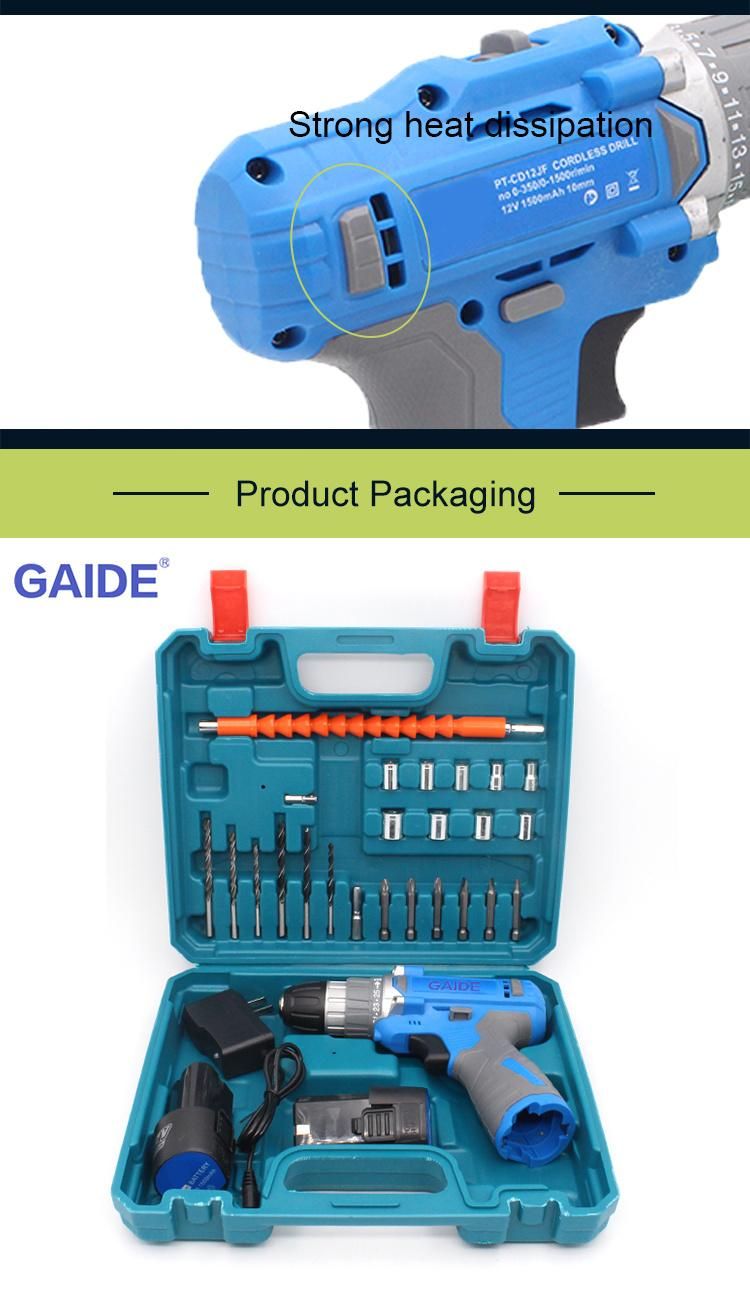 Gaide Factory Made in China Heavy Duty Cordless Drill