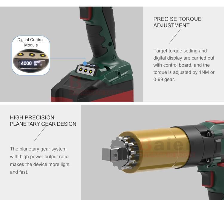 Battery Torque Wrench with Hexagonal Head Torque Gun