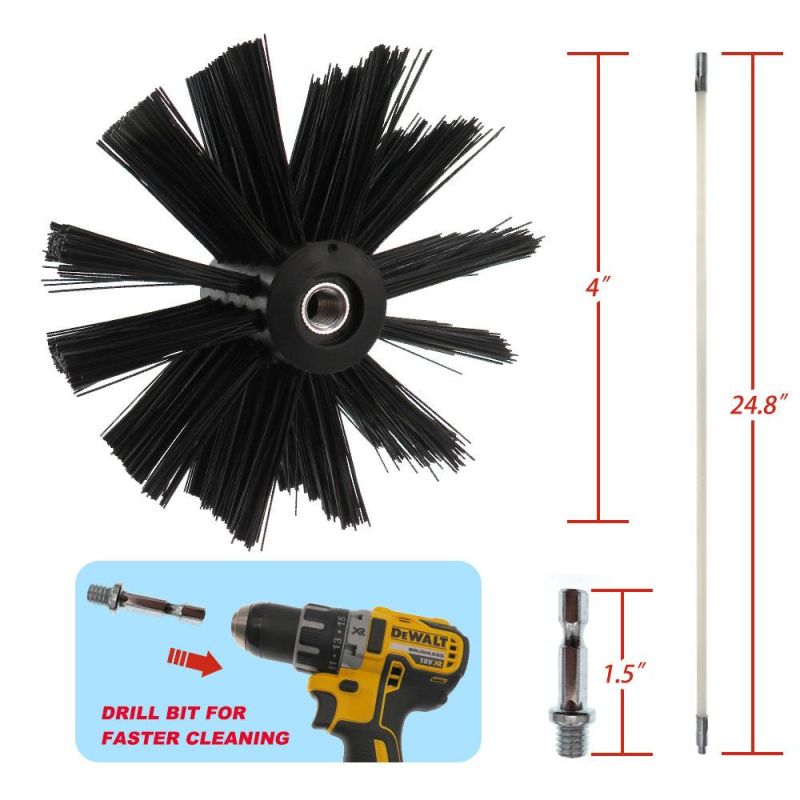 Electric Drill Pipe Brush 40/12.19m Rod Dryer Flue Brush Cleaning Electric Brush