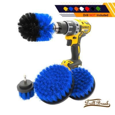 Electric Cleaning Brush 4-Piece Blue Kitchen Cleaning Brush Car Beauty 2/3.5/4/5 Inch